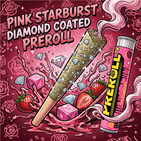 Pink Starburst THCa Diamond Coated King Size Preroll